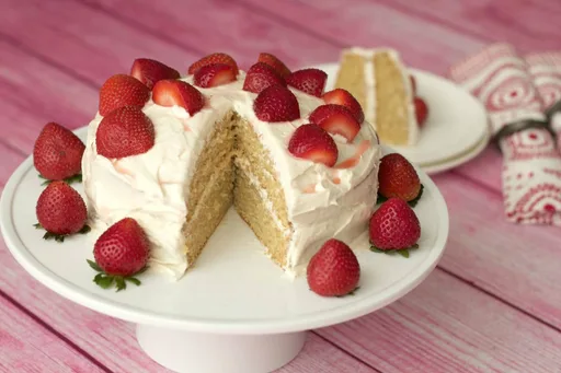 Pastel vegano de vainilla