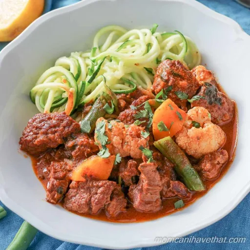 Low Carb Beef Curry Stew with Winter Vegetables