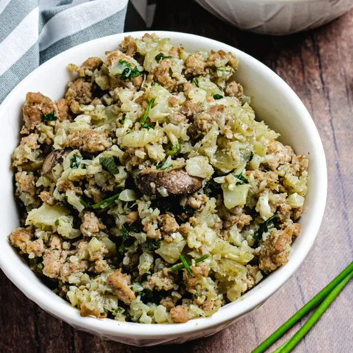 Keto Stuffing (Cauliflower Rice And Sausage Stuffing)
