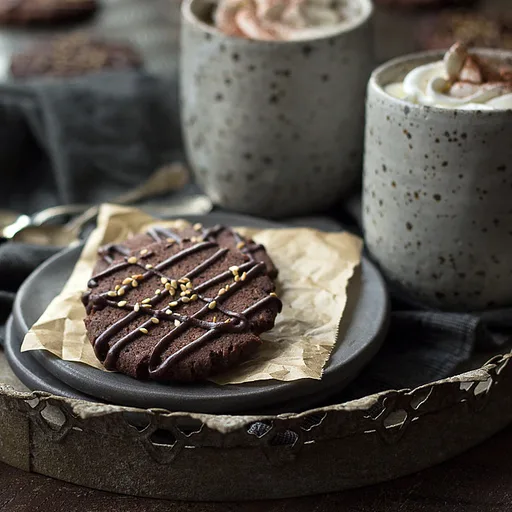 Low Carb Chocolate Cookies With Sesame Seeds