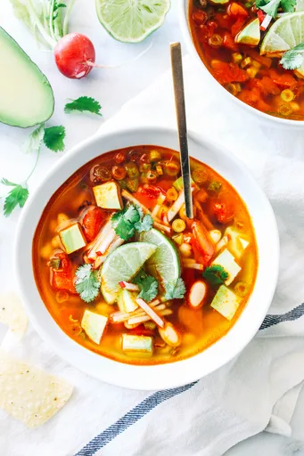 White Bean Avocado and Lime Soup