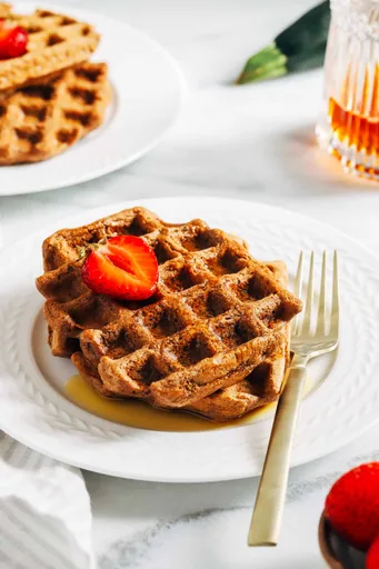Zucchini Oatmeal Protein Waffles