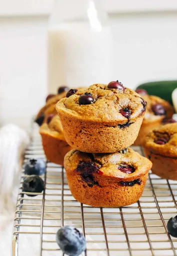 Blueberry Zucchini Muffins (dairy-free + gluten-free)