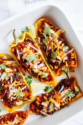 Pimientos rellenos a la mexicana fáciles