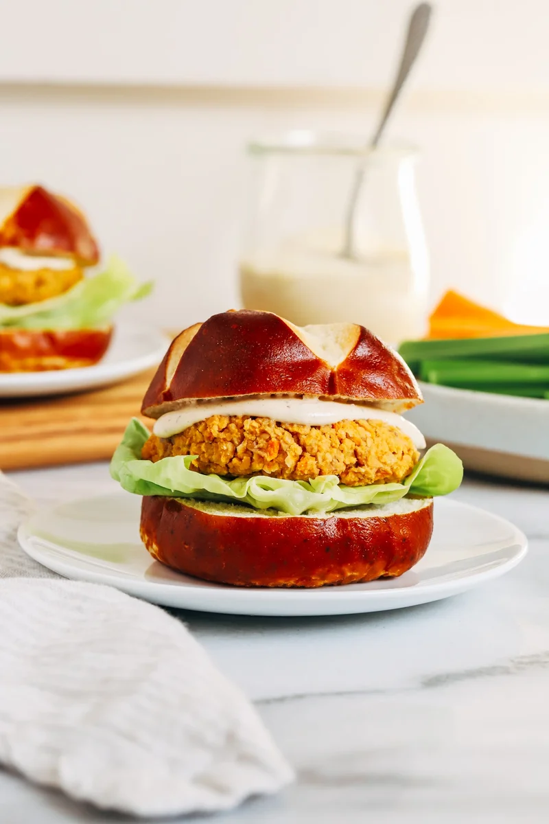 Buffalo Chickpea Burgers