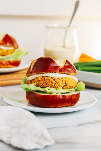 Buffalo Chickpea Burgers