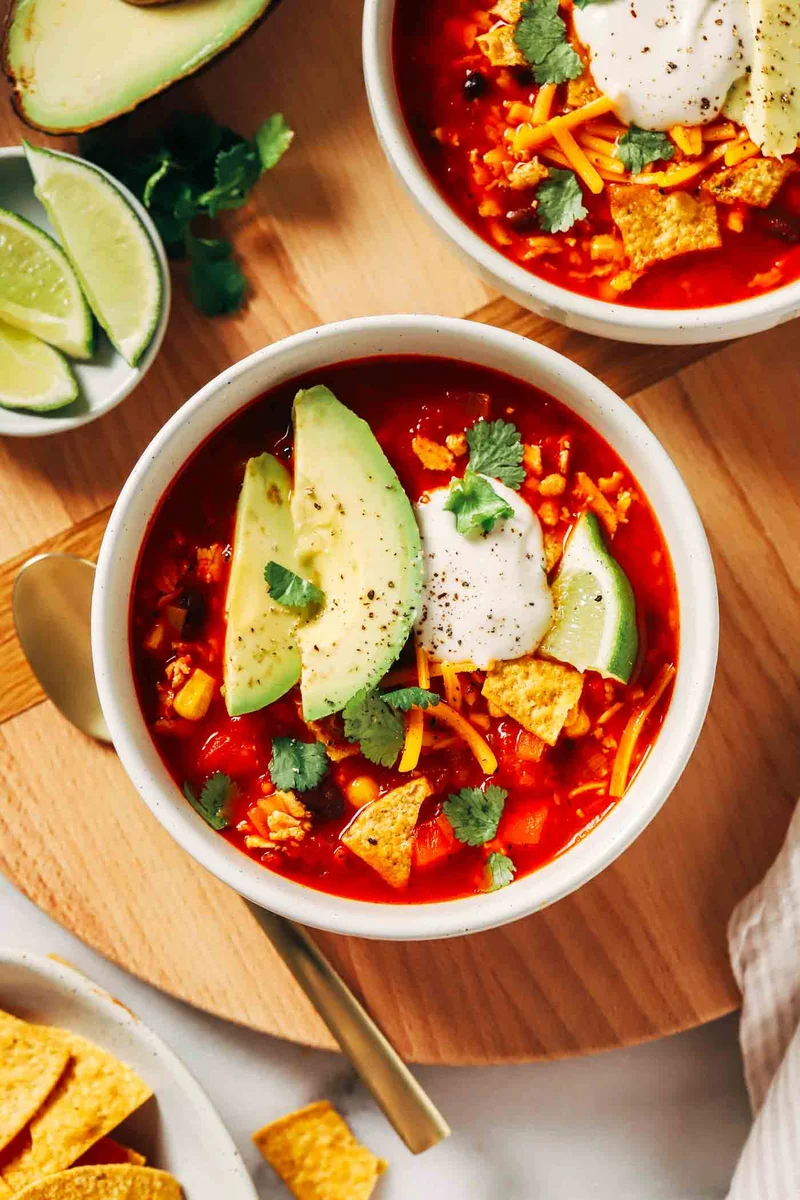 Tofu Tortilla Soup (high protein, vegan)