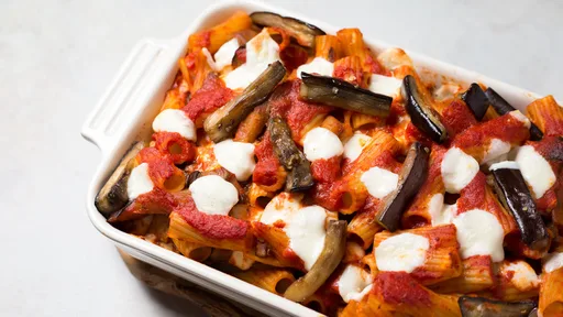 4-Ingredient Eggplant Pasta Bake Recipe