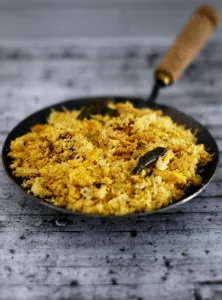 Puttu Ularthiyathu With Chicken and Eggs