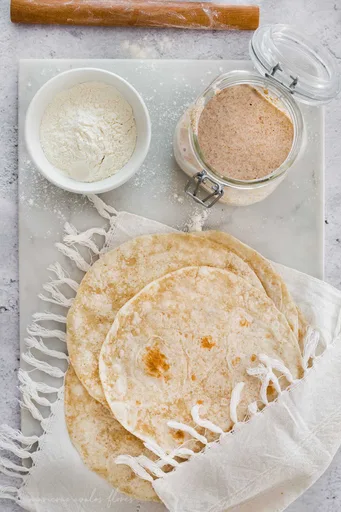 Tortillas de harina con masa madre