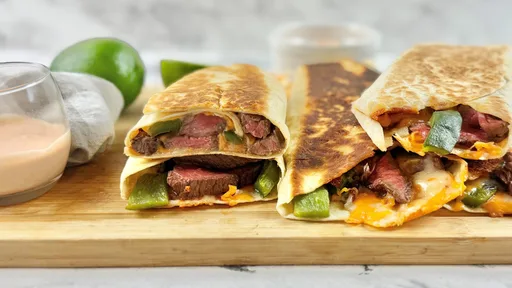 Copycat Taco Bell Steak & Poblano Rolled Quesadilla Wraps Recipe