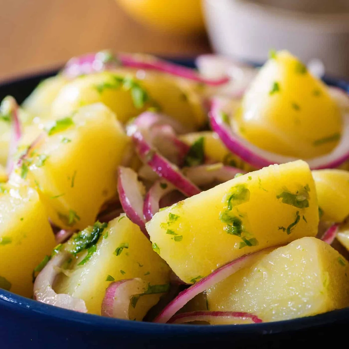 Italian potato salad with red onions