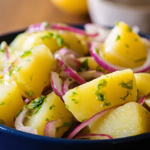 Italian potato salad with red onions