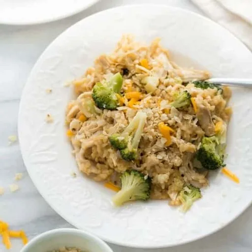 Arroz con pollo y brócoli en Instant Pot