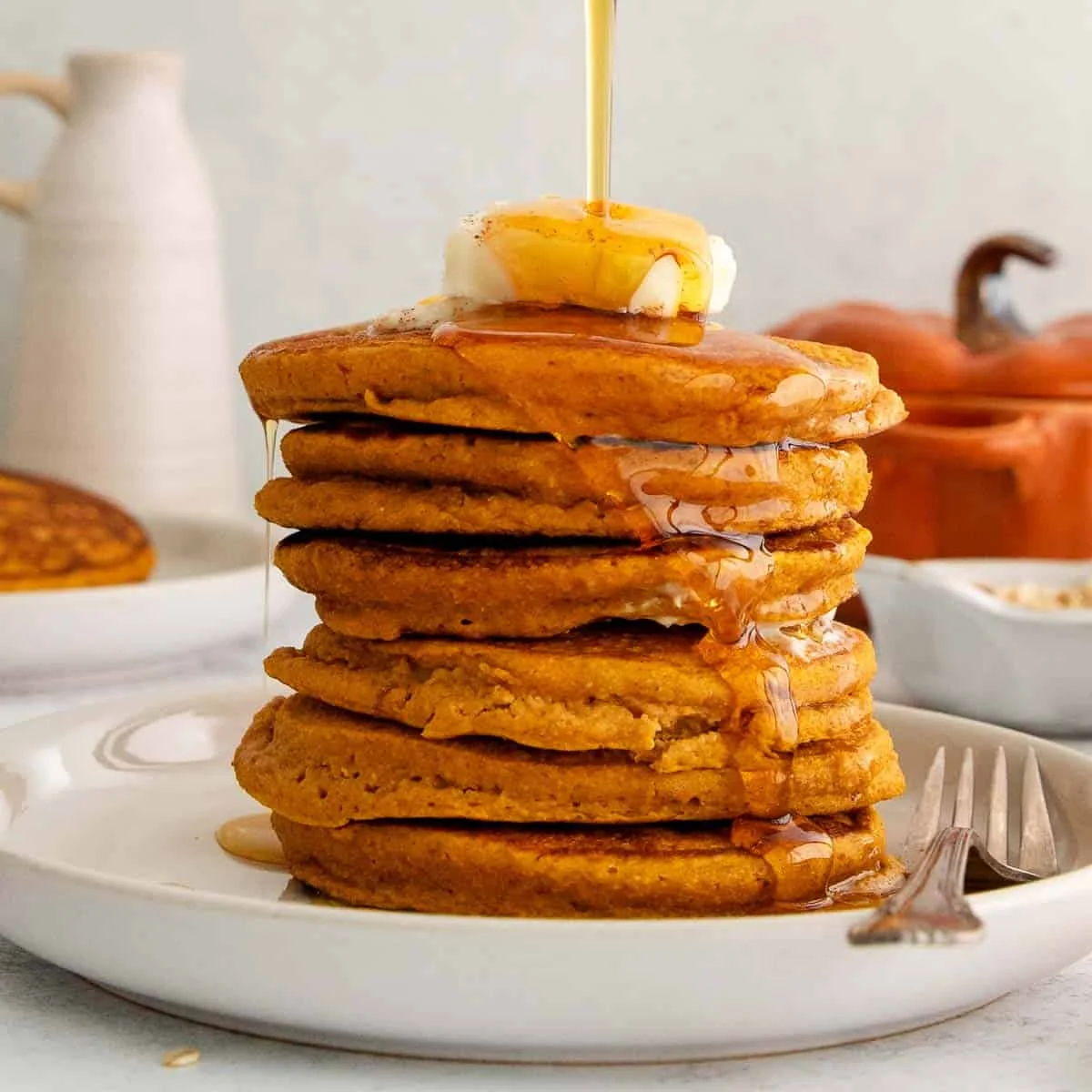 Oat Flour Pumpkin Pancakes