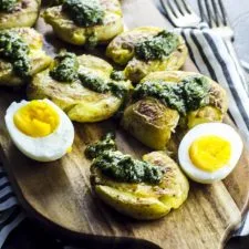Smashed Potatoes with Chimichurri