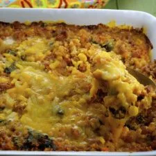 Pastel vegano de quinoa al horno con queso