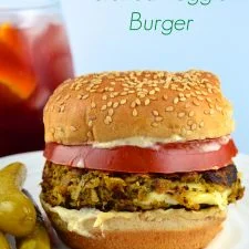 Cheese Stuffed Mushroom Veggie Burger