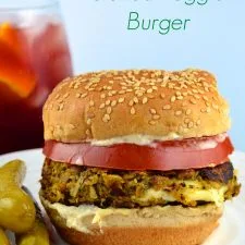 Cheese Stuffed Mushroom Veggie Burger