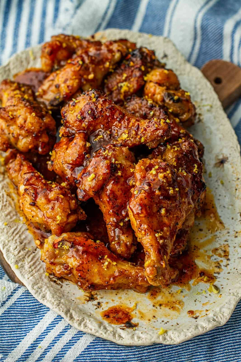 Wet Hot Honey Lemon Pepper Wings (Air Fryer Recipe)