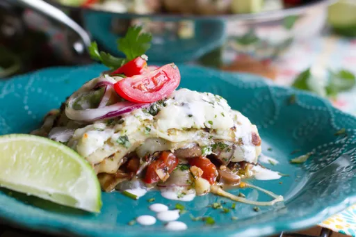 Skillet Portabello Enchiladas