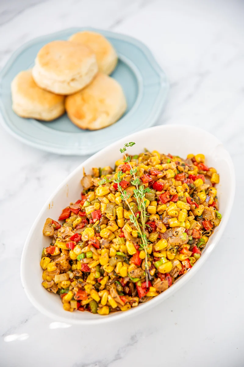 Quick Stovetop Cajun Corn Maque Choux