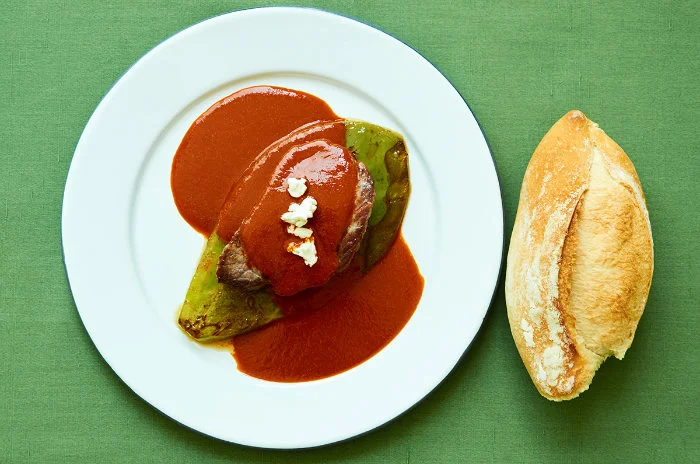 Beef Tenderloin with a Three Chile Sauce with Goat Cheese
