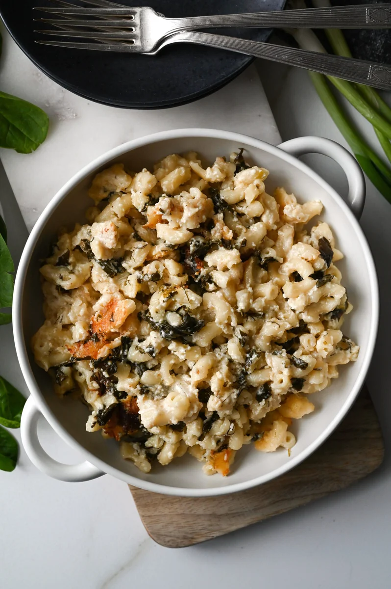 Spanakopita mac and cheese