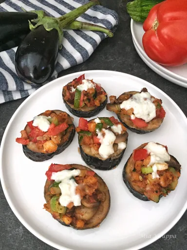 Bruschetta de berenjena frita