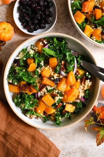 Squash and pearl couscous salad
