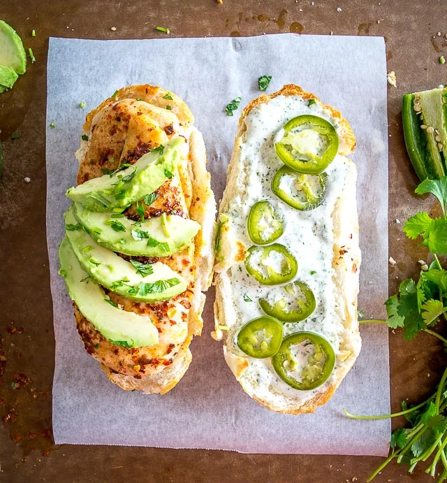 Chicken Torta with Cilantro Lime Mayo