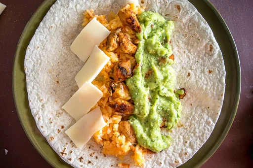 Chicken Burritos With Avocado Salsa Verde