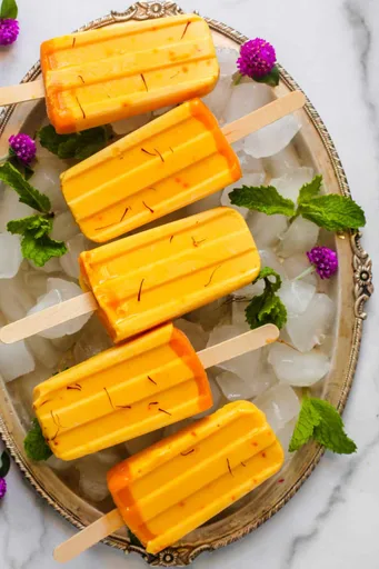 Mango lassi popsicles