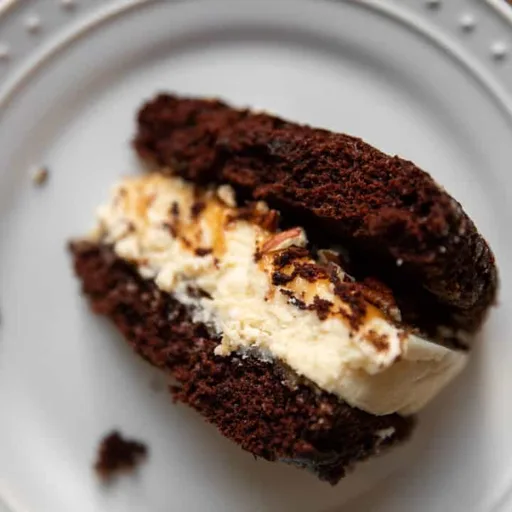 Tarta de chocolate con tarta de queso y caramelo salado