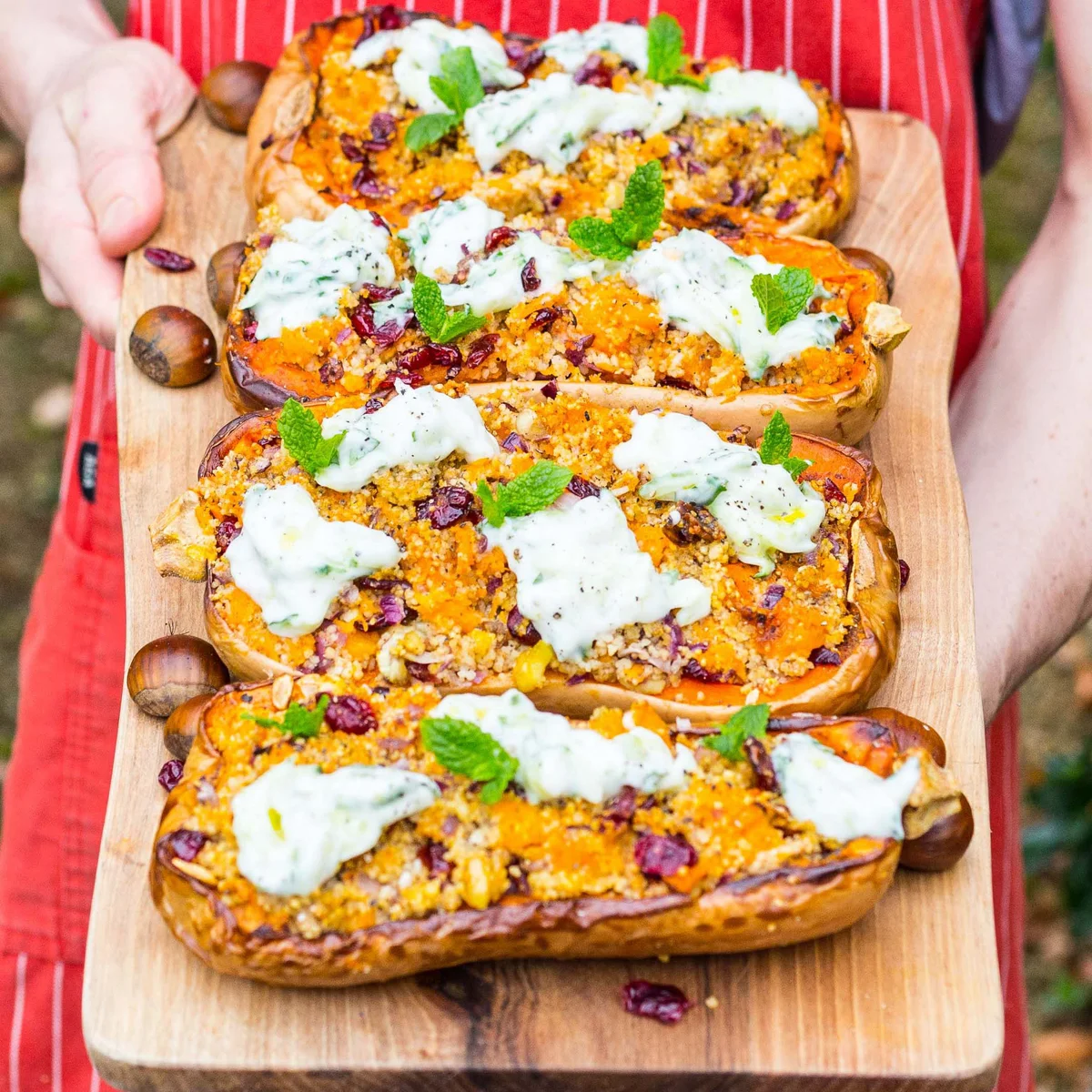 Stuffed Christmas Butternut Squash