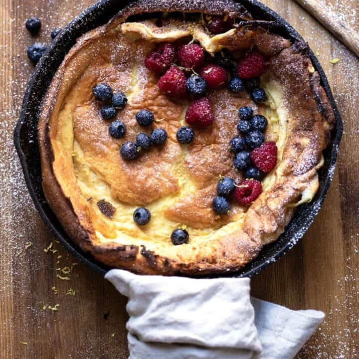 Lemon Dutch Baby With Berries