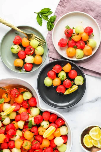 Melon Salad with Lemon Ginger Dressing