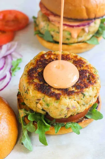 Spicy Salmon Burgers
