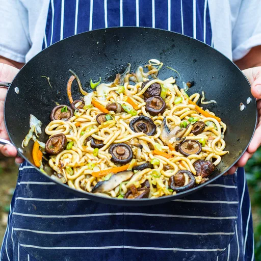 Sticky Mushroom Udon Stir-Fry