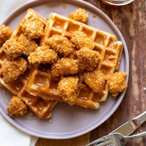 Crispy Chicken and Buttermilk Waffles With Sriracha Honey