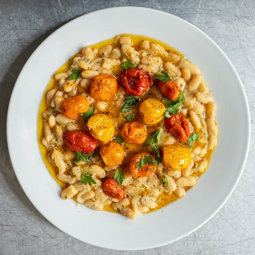 Cannellini Beans with Sage and Roasted Tomatoes