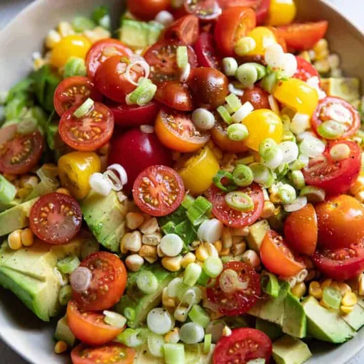 Ensalada de aguacate, maíz y tomate en 10 minutos