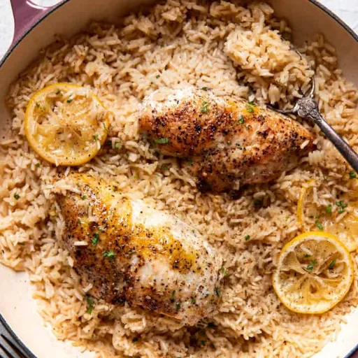 Pollo al limón con arroz en 30 minutos (una sola olla)