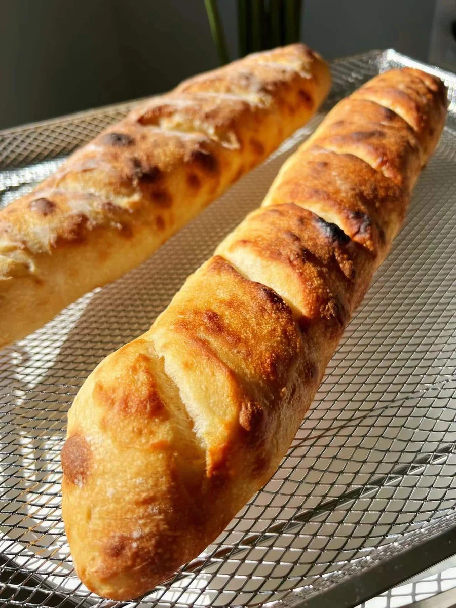 No Knead Baguette - 4 Ingredient Recipe