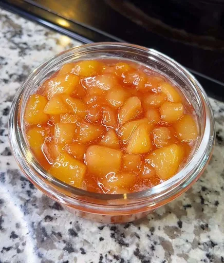 Mermelada de melocotón baja en azúcar (poca cantidad, 4 ingredientes)
