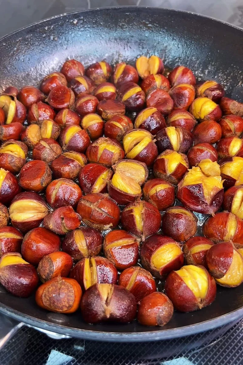 Pan Roasted Chestnuts (with Butter and Sugar) | 3 ingredients