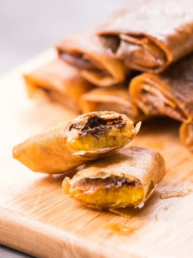 Rollitos de primavera de plátano y chocolate