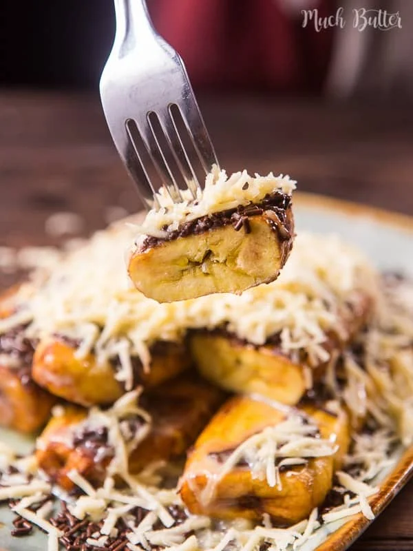 Chocolate Cheese Fried Yellow Plantain