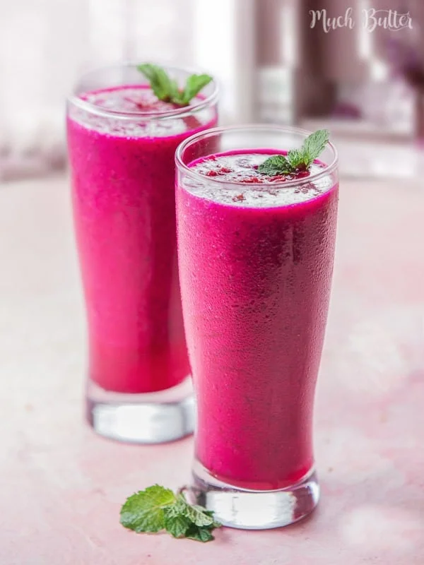 Lemon Pear Dragon Fruit Smoothies
