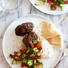Ground Beef Kofta Rice Bowls